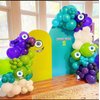 Monster Balloons Arch Garland Kit Decorations, 110pcs Monster Cartoon Theme Balloons Party Decorations, Dark Purple Green White Teal Blue Balloons Arch for Birthday Baby Shower Party Decor