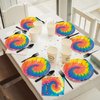 24 Guests Tie Dye Party Plates Napkins Tie Dye Birthday Party Decorations Supplies for Girls Tie Dye Birthday Paper Plates Napkins Forks Tableware Set (96 Pieces)