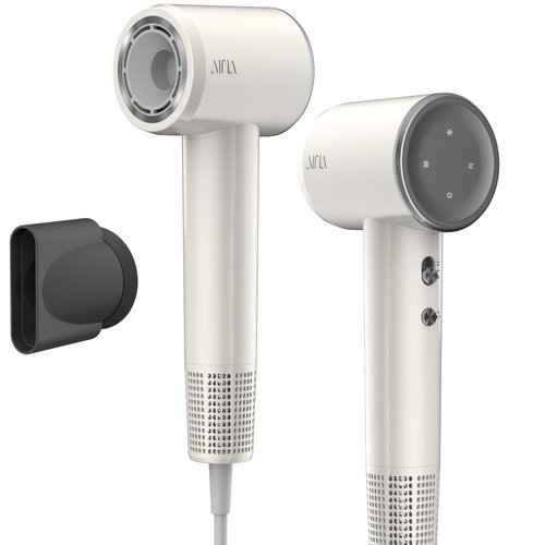 AINA Hair Dryer, Blow Dryer - Brushless Motor, 110,000 RPM Lightweight, Ionic Travel 110V/ALCI Plug(1vory White)