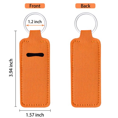 Boao 10 Pieces Lipstick Keychain Holder Lip Balm Holder Keychain Clip on Sleeve Colorful Lipstick Pocket Keychain Bag Accessories for Women