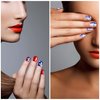 WOKOTO 12 Sheets 168 Pieces 4th of July Nail Polish Stickers Full Nail Wraps for Women Gel Nail Stickers Independence Day American Flag Nail Gel Wraps for Women Stick On Nails Polish Strips