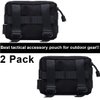 Hoanan Molle Pouches, Tactical Admin Pouch Compact EDC Utility Gadget Gear Pouch Military Carry Accessory Belt Hanging Waist Bag (2 Pack-Black-7"(L) * 5.1"(H))