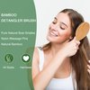 OWIIZI Natural Boar Bristle Brush for Women Mens Kid Soft Boar Bristle Hair Brush Bamboo Detangler Brush and Tail Comb Set for Long Curly Fine Hair