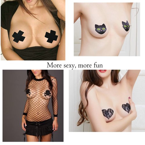 CLOHO Self Adhensive Nipple Covers Disposable Lingerie Breast Pasties Petals, 10pairs91, free size