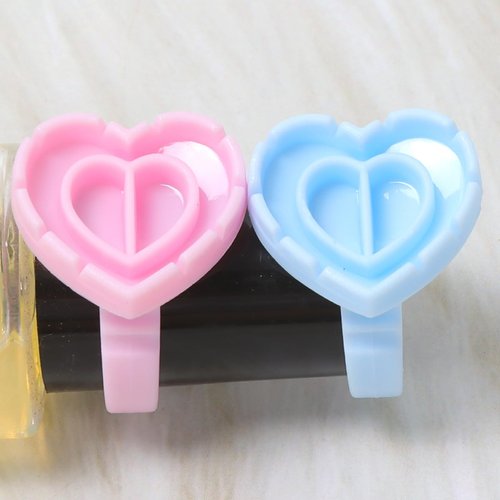 Ocim 100Pcs Lash Glue Rings,Lashes Glue Cups for Eyelash Extensions,Pink