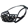 Secure Leather Mesh Dog Basket Dog Muzzle #11 Black - Pit Bull, AmStaff (Circumference 12", Snout Length 3.5")