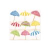 Caspari Beach Umbrellas Paper Cocktail Napkins, Two Packs of 20