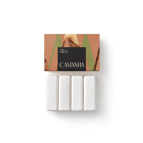 Natura - Ekos Castanha (Brazil Nut) Creamy Bar Soap Set (4 Pack) - 4 Creamy Soap Bars - 97% Natural - 100% Pure Plant Based Oils - Vegan Skin Care - Brazilian Beauty Secrets - Self Care - 3.5oz (100g)