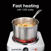 Proctor Silex Electric Stove, Single Burner Cooktop, Compact and Portable, Adjustable Temperature Hot Plate, 1200 Watts, White & Stainless (34106)