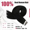 Moresoo Tape in Hair Extensions Black Human Hair Tape in Extensions Natural Black Hair Extensions Real Human Hair Tape in Invisible PU Tape in Hair Extensions Human Hair 20 Inch #1B 20pcs 50g