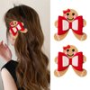 Christmas Red Hair Bows for Girls Christmas Reindeer Antlers Hair Clips Hair Accessories Glitter Deer Antlers Design Hair Bows Hair Barrettes for Hair Styling 2Pcs (Gingerbread Man)
