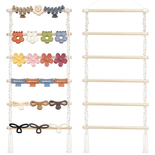 Macrame Hair Claw Clip Organizer,Hanging Hair Clip Holder and Storage for Women Girls,Claw Clip H...