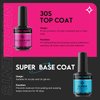 Gel Polish Base Top Coat: 2 Pcs Quick Dry Gel Nail Polish Base and Top Coat Clear Long Lasting U V Light Gel Nail Polish Base and Top Coat Set