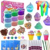 DIY Ice Cream Slime Making Kit for Kids Girls Boys - Ideal Gift for Girls 6-12 Year Old, Make Your Own Slime Kit with Soft&Butter Slime Fluffy Slime