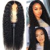 BASEMMAHER Lace Front Wigs for Black Women Deep Wave Lace Front Wigs Synthetic Hair Pre-Plucked Long Wavy Frontal Wig 28" Fake Scalp Middle Part Crimps Curls Hair Replacement Wigs for Daily Use