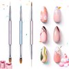 Beetles 3 Pcs Gel Nail Art Brushes Set Gel Polish Design Pen Painting Tools with Liner Brushes Petal Painting Brush and Oval Brush DIY at Home Manicure for Girls