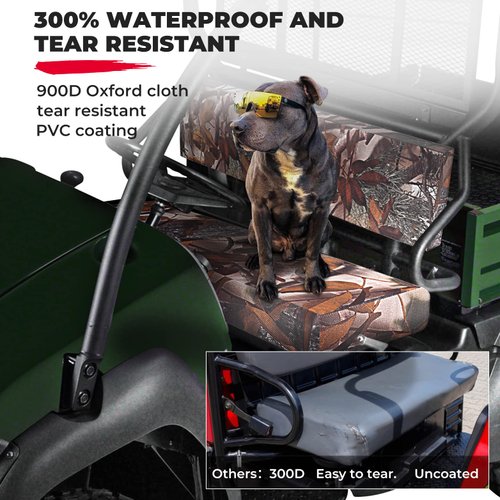 KEMIMOTO Mule Seat Cover Compatible with Kawasaki Mule 3000 3010 3020 4000 4010 2001-2024, UTV Bench Seat Cover Set Camo Anti-Scratch Full Protection
