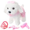 deAO Toy Dog for ​​Kids Interactive Electronic Dog Toy,Walking Barking Toy Dog with Detachable Lead and Touch Sensing Functions – Realistic Puppy Toys Gifts for 3 4 5 Girls Boys