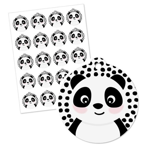 Big Dot of Happiness Party Like a Panda Bear - Baby Shower or Birthday Party Favor Gift Tags (Set of 20)