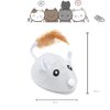 ALLTHINGVB Interactive Version2 Automatic Cats Plush Toys Play for Indoor Boredom Alone. Electric Moving Mouse Cat Toys with Real Feather Tail, Less Noise USB Rechargeable. (Grey)