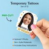 Big Dot of Happiness Custom Photo Golden Birthday - Happy Birthday Party Favors - Fun Face Temporary Tattoos - Set of 12