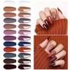 Vishine Gel Nail Polish Kit 12 Color Set, Popular Autumn Winter Gel Colors Collection, Nude Purple Maroon White UV Nail Gel Colors Manicure Set 8ml Each Bottle