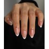 Press On Nails Short, 16 Sizes 32pcs, Almond Fake Nails Glossy, Nail Glue Included (French)