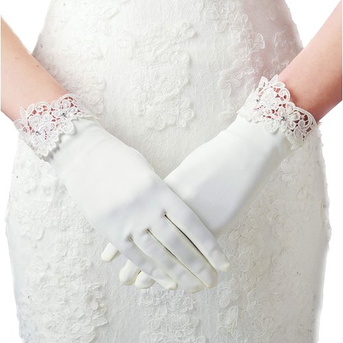 BABEYOND Lace Gloves for Women - Wedding Floral Bridal Gloves Opera Party 1920s Flapper Accessories