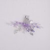 YERTTER Wedding Crystal Leaf Bridal Hair Comb Clip Pearl Wedding Hair Accessories for Bride Bridesmaid Flower Girls (Purple and Silver)