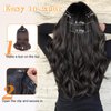 AISI BEAUTY Clip in Hair Extensions for Women Long Wavy Synthetic Brown Highlight Hair Extension 20 Inch 4PCS Natural Thick Hairpieces (Brown Mixed Blonde)