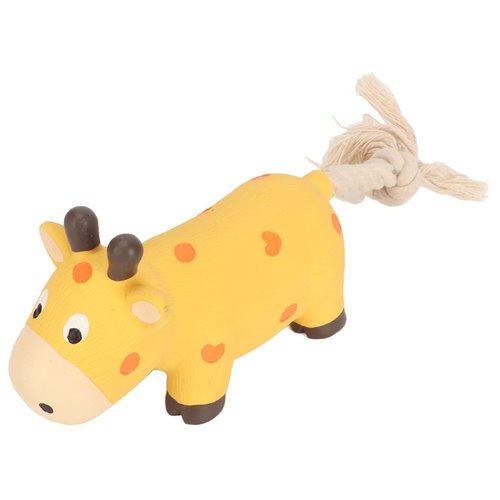 JTLB Grunting Latex Dog Toy, Interactive Boredom Relief Bite Resistant Squeaky Squeeze Dog Toy with Cotton Rope Tail