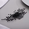 Chargances Bridal Black Crystal Hair Comb Gothic Black Hair Vine Side Comb Rhinestone Hair Accessory Wedding Headpiece Prom Party Festival for Women and Girls(Style 4)