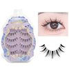 MIKIWI Manga Lashes, Clear Band Anime Lashes 4 Pack, Spiky Anime False Eyelashes Natural Look, Japanese Lashes Looks Like Cluster Manga Lashes Individual, Reusable Cosplay Wispy Strip Eyelashes