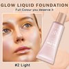 ZHISHUDL Natural Glow Illuminator Glotion Liquid Highlighter for Face & Body Glow Moisturizing Makeup Highlighter Lightweight Long Lasting Glow Lotion - 02 Light