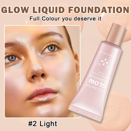 ZHISHUDL Natural Glow Illuminator Glotion Liquid Highlighter for Face & Body Glow Moisturizing Makeup Highlighter Lightweight Long Lasting Glow Lotion - 02 Light