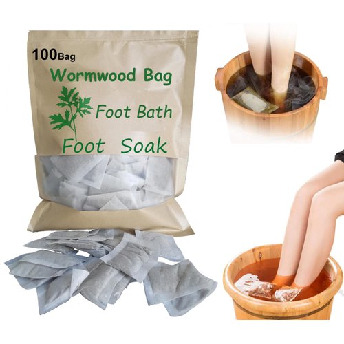 100bag Natural Mugwort Herb Foot Soak Wormwood Foot Bath Powder Spa Relax Massage艾草足浴泡脚