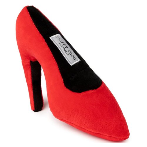 Fuzzyard Sniffy Choo Red Stiletto Squeak Dog Toy