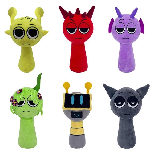 6PACK Sprunki Plush, Sprunki Game Plush Toys, Horror Games Plushies,New Monster Horror Game Stuffed for Kids and Adults, Christmas Birthday Choice for Boys Girls