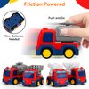 Cars Toy for 18m+ Years Old - 4 Pack Toys Car Set Push and Go Friction Powered Fire Truck Rescue Vehicle with Play Mat Construction Vehicles Toys for Toddler Boys Baby Gift