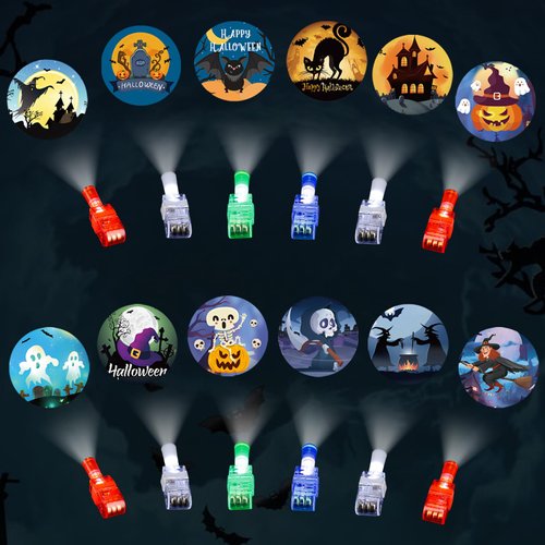 Halloween Party Favors for Kids - 36pcs LED Projection Finger Lights, Trick or Treat Light up Toy...