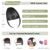 Gx Beauty Clip in Bangs 100% Human Hair Bangs Women Air Thinning Curtain Flat Fake Bangs Hair Clip Wispy Bangs Fringe with Temples Hairpieces for Daily Wear(Natural Black)