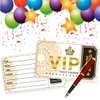wuguimeii 20 Double-Sided Design Birthday Party Invitations with Envelopes，Movie VIP Party Invitations, Baby Shower Party Invites Supplies Favors（White Gold）