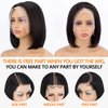 Ali Grace Pre Plucked Bleached Knots Lace Closure 4x4 Bob Wig 180% Density Straight Wigs Human Hair for Black Women 9A Remy Real Human Hair Wigs with Baby Hair Swiss Lace 14 inch