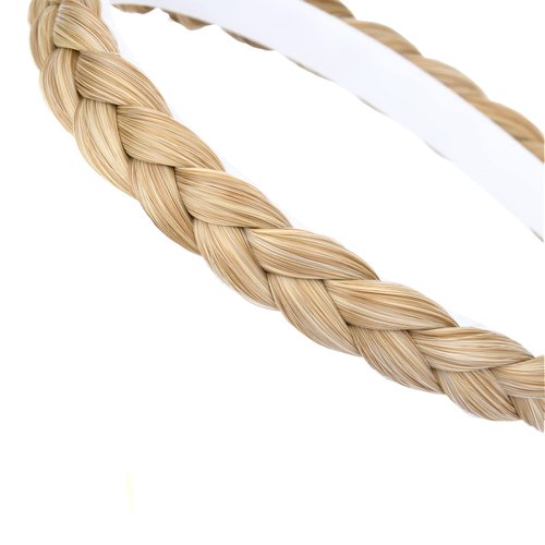 DIGUAN Headband Synthetic Hair Plaited Headband Braid Braided Without Teeth Hair Band Accessories for Women Girl Wide 0.6 Inch (Honey Blonde)