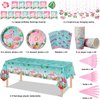 Buryeah 179 Pieces Flamingo Birthday Party Supplies Tropical Hawaiian Party Decorations for Girls Kids Included Banner Tablecloths Hanging Swirls Plates Napkins Cups Forks Spoons Knife for 24 Guests
