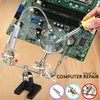 RamPro - Helping Hand Magnifier Glass Stand with Flexible Neck LED Flashlight & Alligator Clips - 3X Magnifying Lens, Perfect for Soldering, Crafting & Inspecting Micro Objects