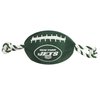 Pets First NFL New York Jets Football Dog Toy, Tough Quality Nylon Materials, Strong Pull Ropes, Inner Squeaker, NFL Team Color