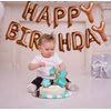 Brown Happy Birthday Balloons Banner,16 Inch Mylar Foil Letters Sign,Reusable Balloons for Women, Men, Boys & Girls Birthday Decorations Party Supplies