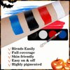 4 Colors White + Black + Red + Blue Face Painting Kit, Face Paint Body Makeup Kit for Halloween SFX Makeup, White Black Halloween Makeup Paltte with Brushes for Skull Clown Art Theater (D Set)