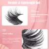 SHEKA False Eyelashes Long Faux Mink Eyelashes Fluffy with Eyeliner Eyelash Glue Fake Eyelashes Natural Pack 14-23MM 5 Pairs (Extra Long Round)